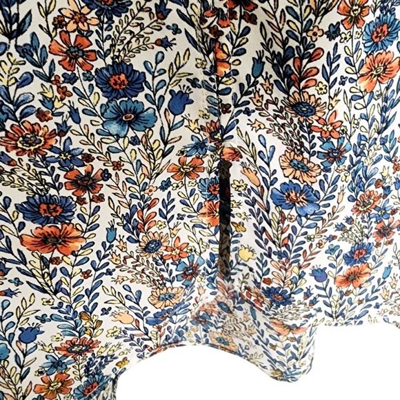 Rose & Olive top Floral button V-neck lightweight Boho Cottagecore Office 1X - Picture 3 of 6